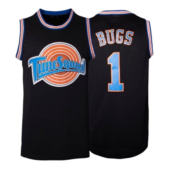 Tune Squad Space Jam Bugs Bunny Basketball Movie Jersey Costume Black - Picture 1 of 9